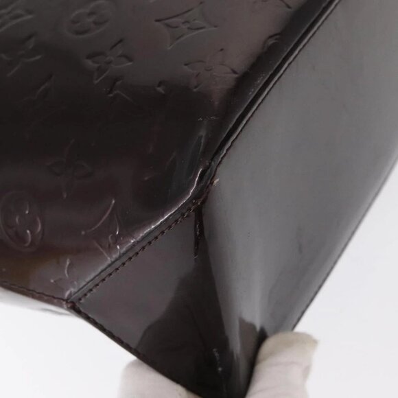 LOUIS VUITTON Monogram Vernis Wilshire MM Hand Bag Amarante M91645 Auth 154842 - Picture 5 of 16